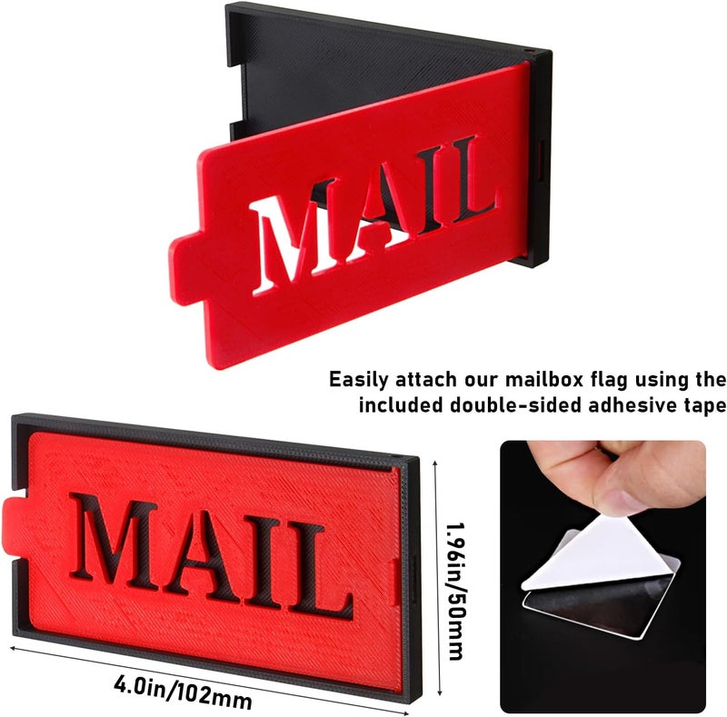 MXFIV Mailbox Flag Replacement Kit for Brick & Stone Mailboxes - Red All-Weather Plastic Flag for Front Wall Mount - No-Drill Installation, Universal Alert Signal - Stylish & Durable - Image 3